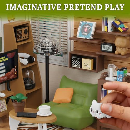 DIY Miniature Living Room Dollhouse Kit with LED, Suitable for Display Mini Figures, Make It Miniature, Mini Dollhouse Kit for Adults, Teens, and Beginners to Build, Gift for Friends and Hobbies - Image 3