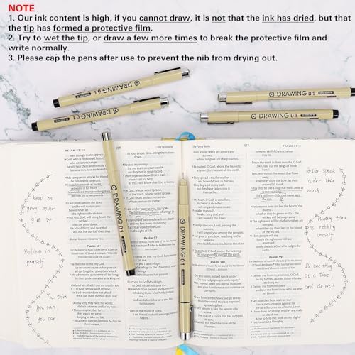 Muchcute Extra Fine Point Writing Pens,6 Black 0.25mm Smooth No Bleed Bible - Image 5