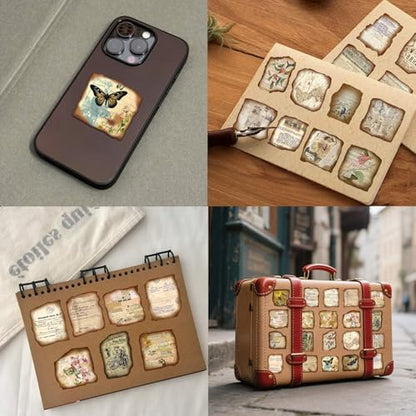 100 Pcs Vintage Journaling Stickers - Junk Journal Supplies with Antique Map Prints & Distressed Edges, Scrapbook Stickers for Planners, Ideal for Kids Teenagers Adults - Image 6