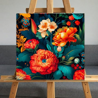 JUJUHOOD Tropical Flowers Framed Paint by Numbers Kit for Adults Beginner & Kids Ages 8-12,Red Flower Paint by Number Without Easel, Acylic Paint by Numbers for Gift Home Wall Decor (10x10Inch) - Image 5