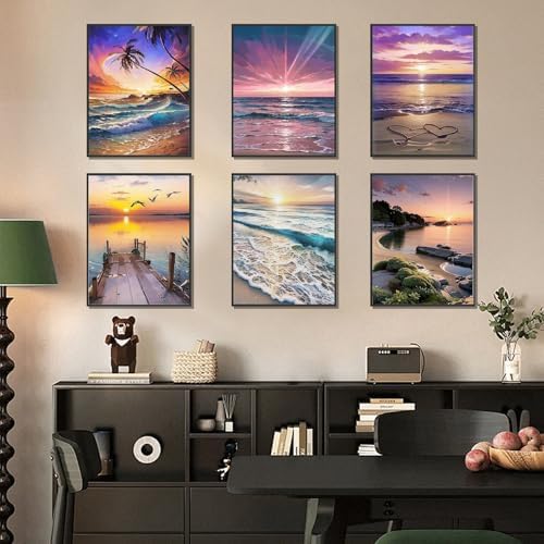 DOTSOPS 6 Pack Beach Diamond Painting Kits Art Adults Painting Kits - Image 5