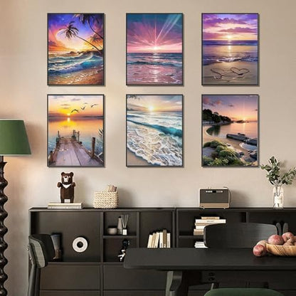 DOTSOPS 6 Pack Beach Diamond Painting Kits Art Adults Painting Kits - Image 5