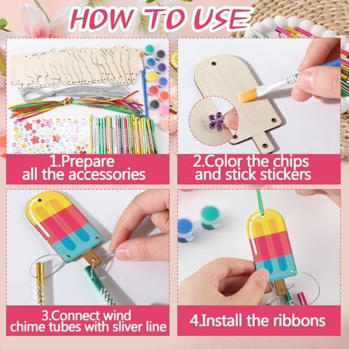 JellyArch Ice Cream 30 Pack DIY Wind Chime Kit Art and Crafts - Image 5