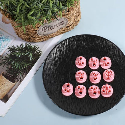 JJUNW 10 Pcs Mini Polymer Clay Cutters, Floral Leaf Shapes Polymer Clay Molds Polymer Clay Earring Cutters, Polymer Clay Kit for DIY Tools Jewelry Earrings Making - Image 5
