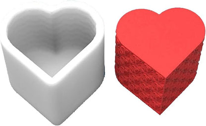 Grainrain 3D Heart Rose Flower Design Silicone Candle Mold Decorated Pillar Candle Mould Handcrafted Silicone Molds for Candle Wax Resin Gyspum Crafts Making (D9)