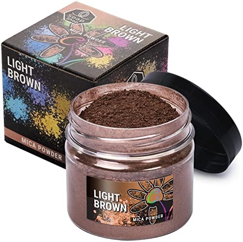 Light Brown Mica Powder for Resin Coloring 2 oz - Pigment Powder for Nails by ALEXES
