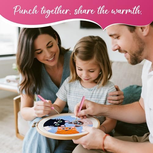 Punch Needle Kit for Adult Beginner, 2-Pack Puppy & Cat Punch Starter Set with Instructions – Yarn Needle Punch Craft for Xmas Gift Idea & Home Wall Decor - Image 5