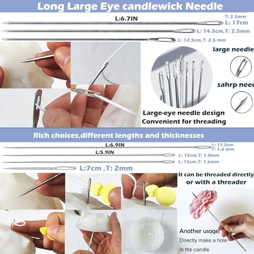 18PCS Candle Punch Tool Professional Candle Wick Needle for Silicone Molds and Candles,Hook Punch Needle Wick for Molds,Candle Making Supplies for Beginner - Image 2