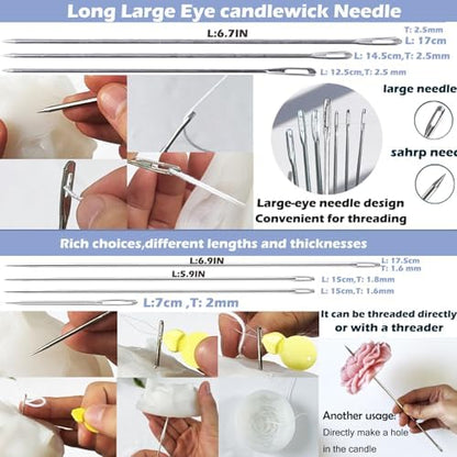 18PCS Candle Punch Tool Professional Candle Wick Needle for Silicone Molds and Candles,Hook Punch Needle Wick for Molds,Candle Making Supplies for Beginner - Image 2