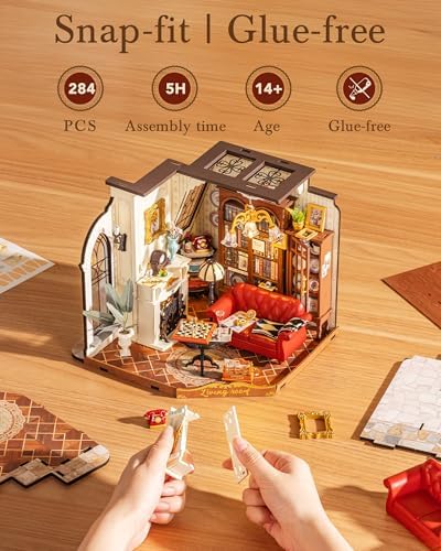 Rolife Living Room DIY Miniature Dollhouse Kit Gift for Adults - Image 5