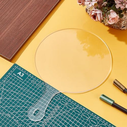 INFUNLY Pizza Router Template for 9-inch Pizza Acrylic Pizza Board Template Pizza Board Handle Template Clear Cutting Router Template Tracing Stencil Guide Tools for Kitchen Woodworking 9.61"×11.81" - Image 5