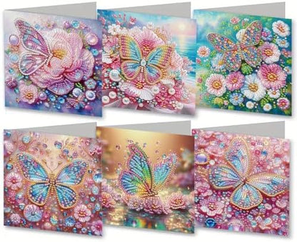 MaiYiYi 6 Pack DIY Butterfly Diamond Art Greeting Cards Kit by MaiYiYi