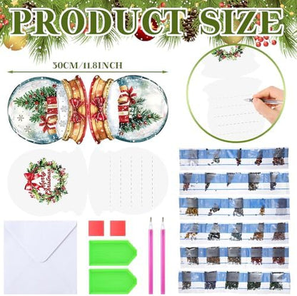 Fullhawl 30 Pcs Diamond Art Painting Christmas Cards with Envelopes Snowman Christmas tree Craft Christmas Diamond Art Painting Greeting Cards DIY Christmas Card Making Kits for Adults Gifts - Image 3
