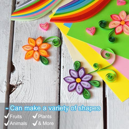 PATIKIL 540 x 3mm Rainbow Quilling Strips Paper,360 Pcs Origami Paper Quilling Strip for Art DIY Hand Craft Christmas, Gradient Black White - Image 4