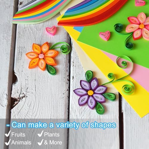 PATIKIL 540 x 10mm Rainbow Quilling Strips Paper,480 Pcs Origami Paper Quilling Strip for Art DIY Hand Craft Christmas, Gradient Black White - Image 4