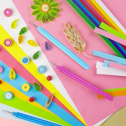 12 Pcs Paper Quilling Tools, Paper Flower Rolling Tool Rolling Curling Quilling Needle Pen DIY Cardmaking Paper Quilling Pen for Art Craft DIY Paper Cardmaking Project(4 Colors) - Image 6