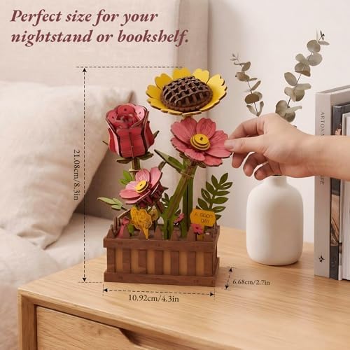 3D Wooden Flower Bouquet Puzzle for Adults - Image 6