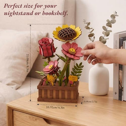 3D Wooden Flower Bouquet Puzzle for Adults - Image 6