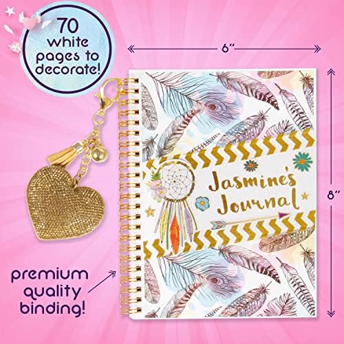 Good Vibes Journal DIY Set by Craft Vibes Only – Personalized Diary - Custom Journals for Girls - Creative Writing Scrapbook Kit - Customize Your Notebook - Pen Included! - Ages 8 & Up - Image 5