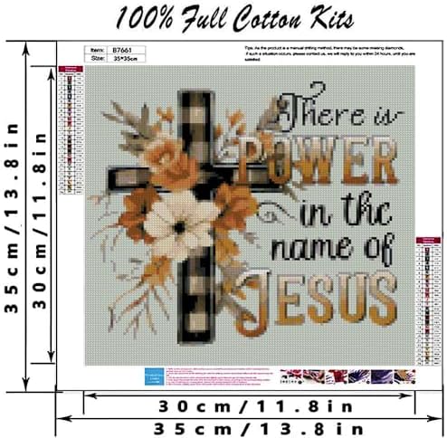 Religious Stamped Cross Stitch Kits -Needlepoint Counted Cross Stitch Kits for Beginners，Religious Cross Dimensions Cross Stitch Kits Embroidery Kit Arts and Crafts for Beginners 13.7x13.7 inch - Image 2