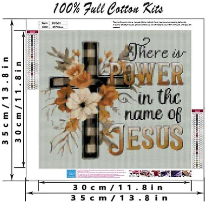 Religious Stamped Cross Stitch Kits -Needlepoint Counted Cross Stitch Kits for Beginners，Religious Cross Dimensions Cross Stitch Kits Embroidery Kit Arts and Crafts for Beginners 13.7x13.7 inch - Image 2