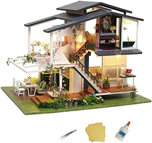 MAGQOO Dollhouse Miniature with Furniture, DIY Wooden Dollhouse Kit Plus Dust Proof, 1:24 Scale Creative Room Idea (Monet Garden) by MAGQOO