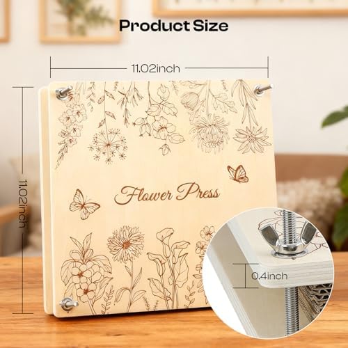 Caydo Large Flower Press Kit for Adults & Teens, 11"x11"Flower Pressing Kit - Image 3