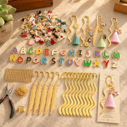 Kupor 350Pcs DIY Bookmark Kit for Beginners, Gift Cards & Bags, Storage Box - Image 3
