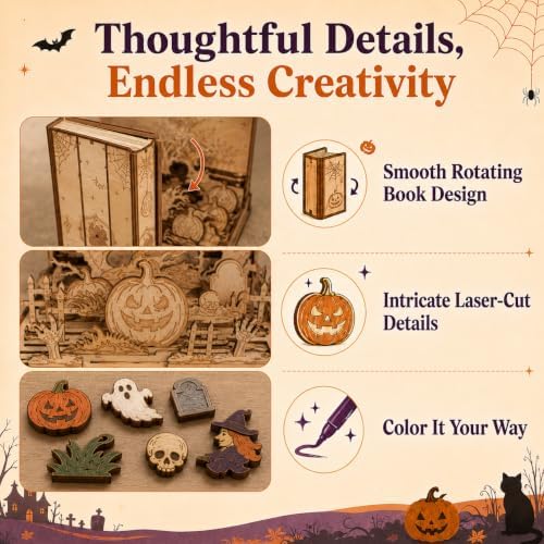 Halloween Wooden Model Kit for Adults, Halloween 3D Puzzle & Table Decor - Image 4