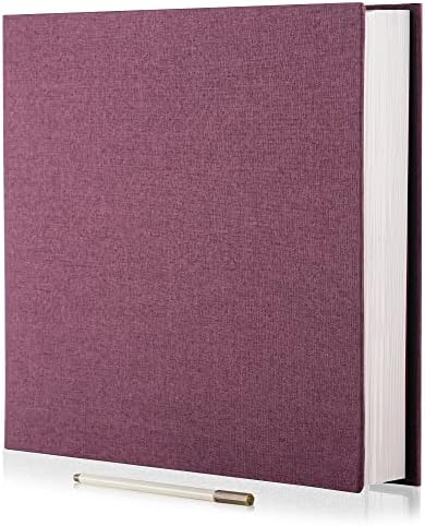 Large Photo Album Self Adhesive 4x6 8x10 10x12 13"x12.8" Magnetic Scrapbook Album 12.6"x11" Inch 60 Sticky Pages Linen Cover DIY Photo Album with A Metallic Pen and DIY Stickers(Purple) by HoneyTolly