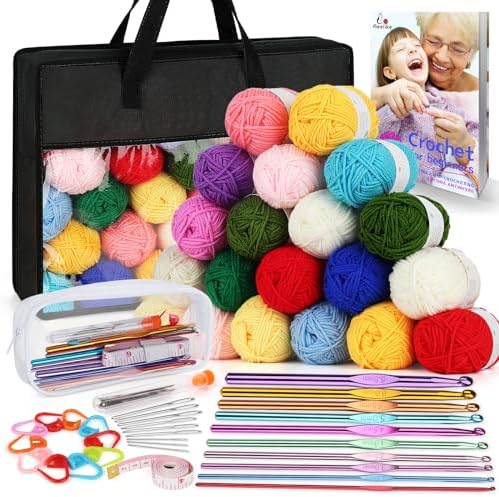Aeelike Crochet Kit for Beginners Adults, Complete Crochet Set, Black by Aeelikescrochetworld