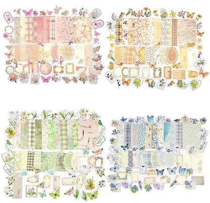 Vintage Floral Scrapbook Paper & Journaling Stickers, 400pcs by DecorateYourWorld
