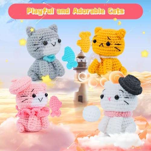Fortuning's JDS Crochet Kit for Beginners, Cat Crochet Kit - Image 2
