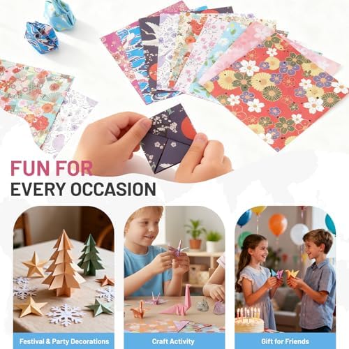 AluAbi 500pc Japanese Origami Paper Kit for Kids 5-12 - Image 7