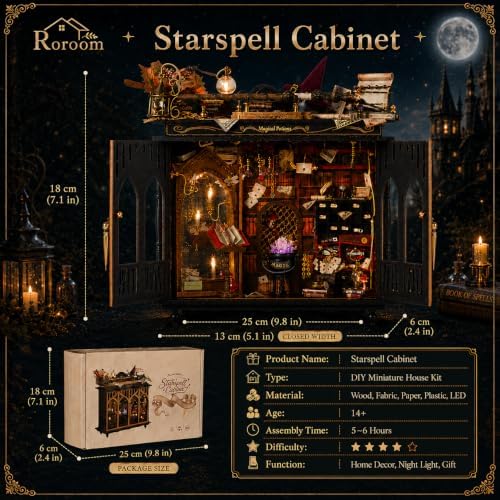 Roroom DIY Miniature House Kit, Starspell Cabinet Dollhouse Kit - Image 2