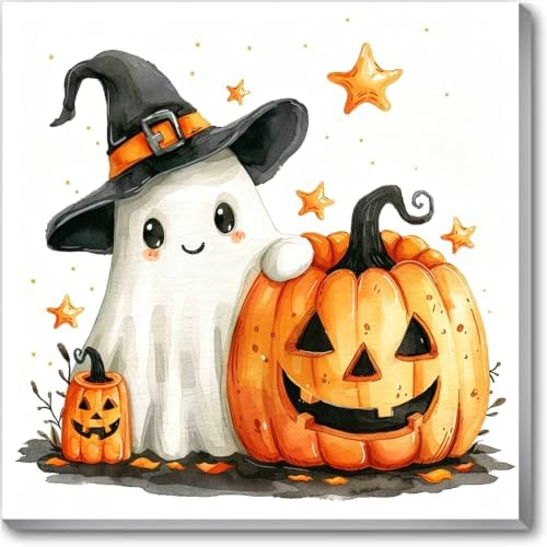 Halloween Ghosts Paint by Numbers Kit for Adults, DIY Oil Painting 10x10In by TCDZMYGS