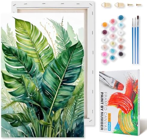Kalonyth Plants Framed Paint by Numbers Kit for Adults Beginner 8x12 inch by Kalonyth
