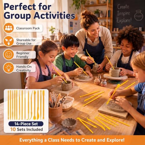 Ferrochef 10 Set 140 Pcs Clay Tools, Plastic Sculpting Tools, Classic Style - Image 5