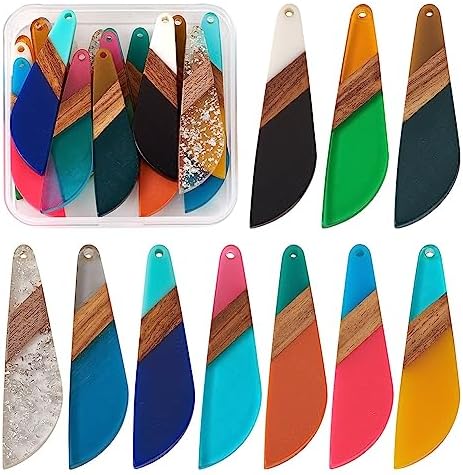 FASHEWELRY 20Pcs Wood Resin Charms Knife Shape Gothic Charms Halloween Wooden Earring Blanks Bohemian Wooden Earring Pieces for Jewelry Making by FASHEWELRY
