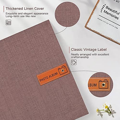 Popotop Large Photo Album Self Adhesive 4x6 5x7 8x10 Scrapbook Album DIY Picture Book,Gifts for Mom,Family Baby and Wedding,with Metal Pen and Plastic Board - Image 3