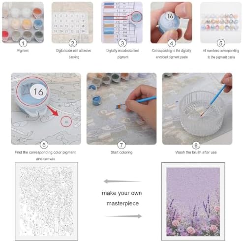 Paint by Numbers Kit for Adults Beginner Art Decor Lilac Rose Meadow - Image 3