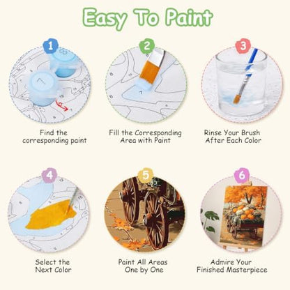 Spandrel Pumpkin Framed Paint by Numbers Kit for Adult, Halloween Adult Paint by Number Kits on Canvas, DIY Acrylic Oil Easy Autumn Painting by Numbers Fall for Home Wall Decor, 8x12in - Image 7
