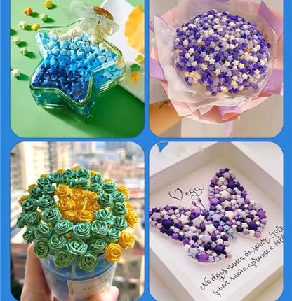 1080 Sheets Origami Star Paper 7 Assortment Color Strips Double Sided Lucky Star Decoration Folding Paper for DIY Hand Art Supplies (Blue Purple-1080 sheets) - Image 5