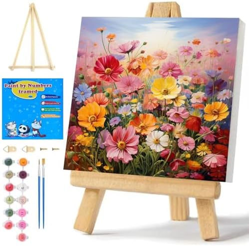 Artykapby Paint by Numbers Kit for Adults with Frame Flower 10x10 inch ﻿ by Unknown