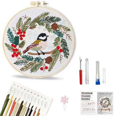 Huacan Embroidery Kit for Beginners Easy Needlepoint Kits for Adults with Stamped Embroidery Patterns. (Bird) by Home