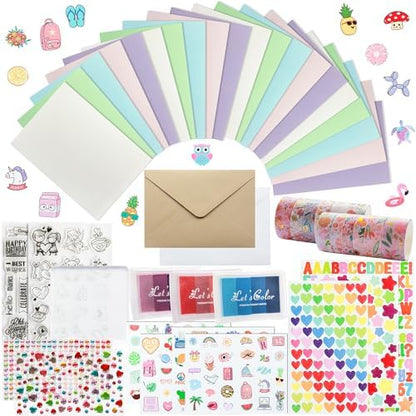 J6&H6 Card Making Kits For Creative people - 30 Blank Greeting Cards And Envelopes with Supplies and Stamp Set-Giftable DIY Greeting Card Set-Perfect for Birthdays Festive Celebrations Christmas Thank You by J6%26H6