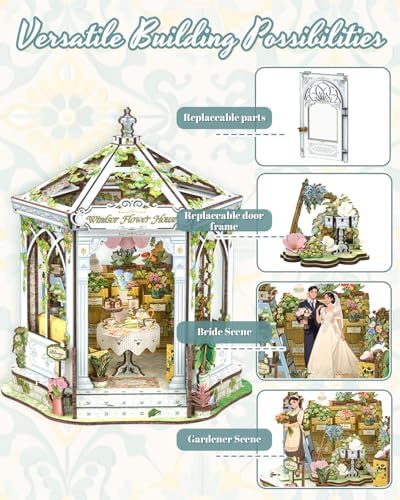 CUTEBEE DIY Miniature House Kit for Adults, Flower House Book Nook - Image 2