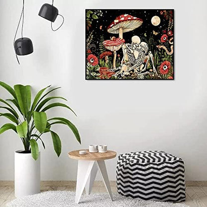 koemhxb Mushroom Paint by Numbers for Adults, Skeleton Paint by Numbers for Adults Beginner,Mushroom Painting by Numbers for Home Wall Decor(16x20 Inch) - Image 2