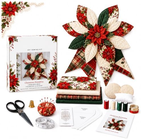 Trqups DIY Large Patchwork Bow Sewing Kit Farmhouse Fabric Folded Flower，#A by Unknown