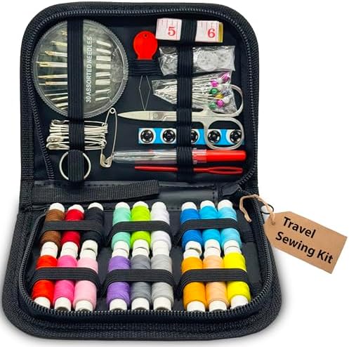 Vellostar Mini Hand Sewing Kit for Adults, Small Travel Case, 18 Threads by VELLOSTAR